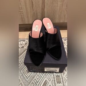Prada Black Satin Women's Mules Size 9.5
